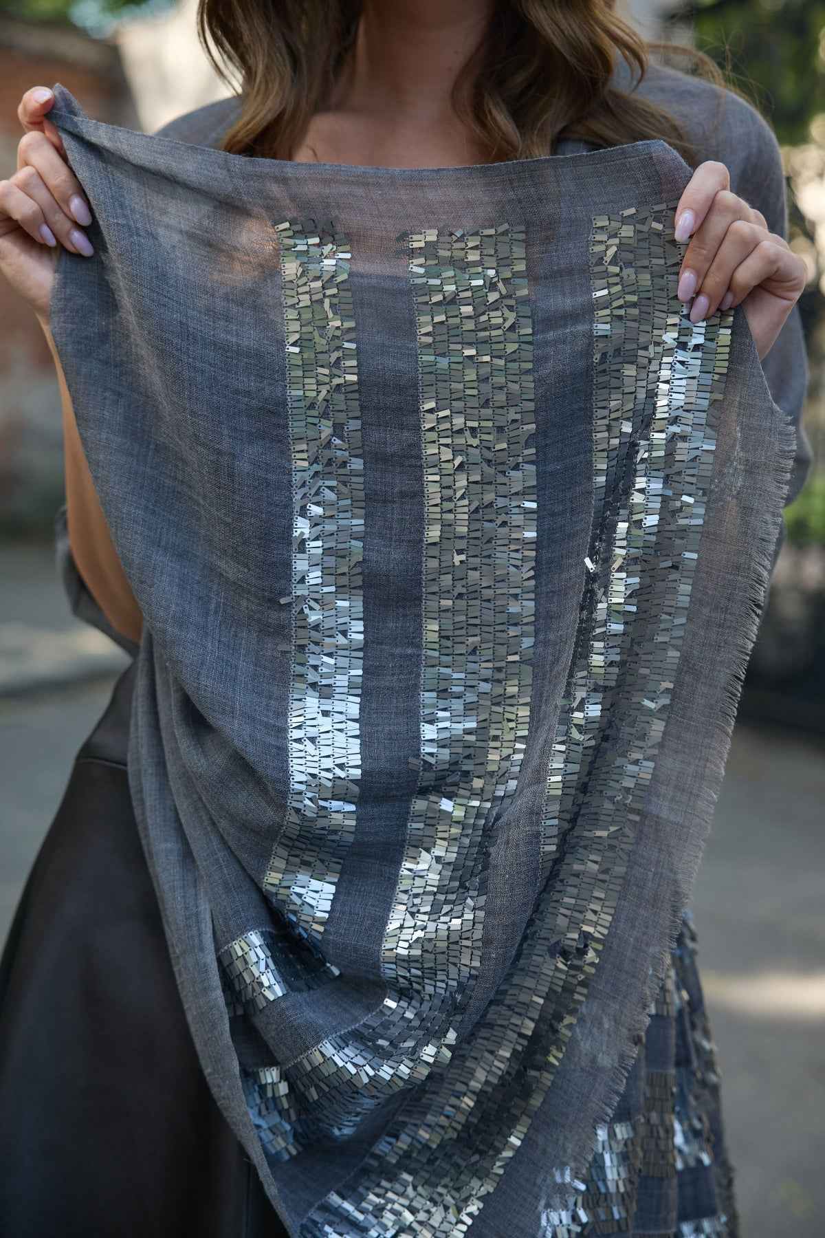 Fringe Sequins Scarf