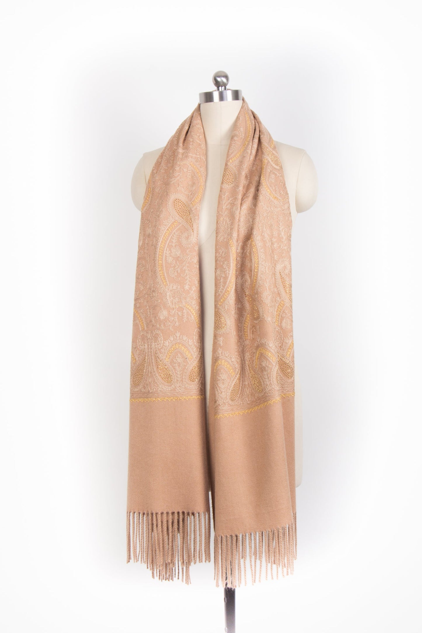 Shimmering Embroidered Reversible Scarf