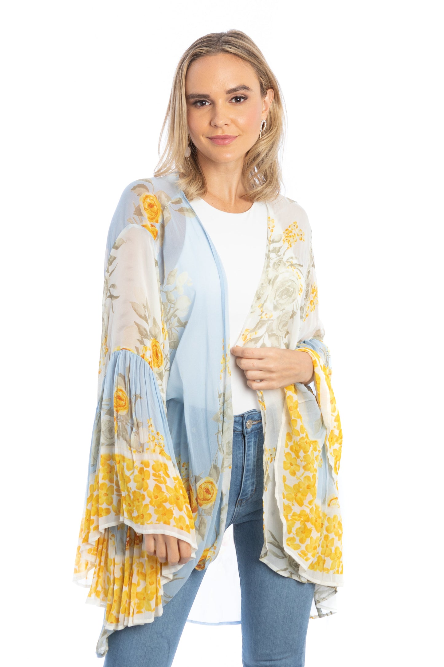 Mystical Garden Ruffle Sleeve Kimono