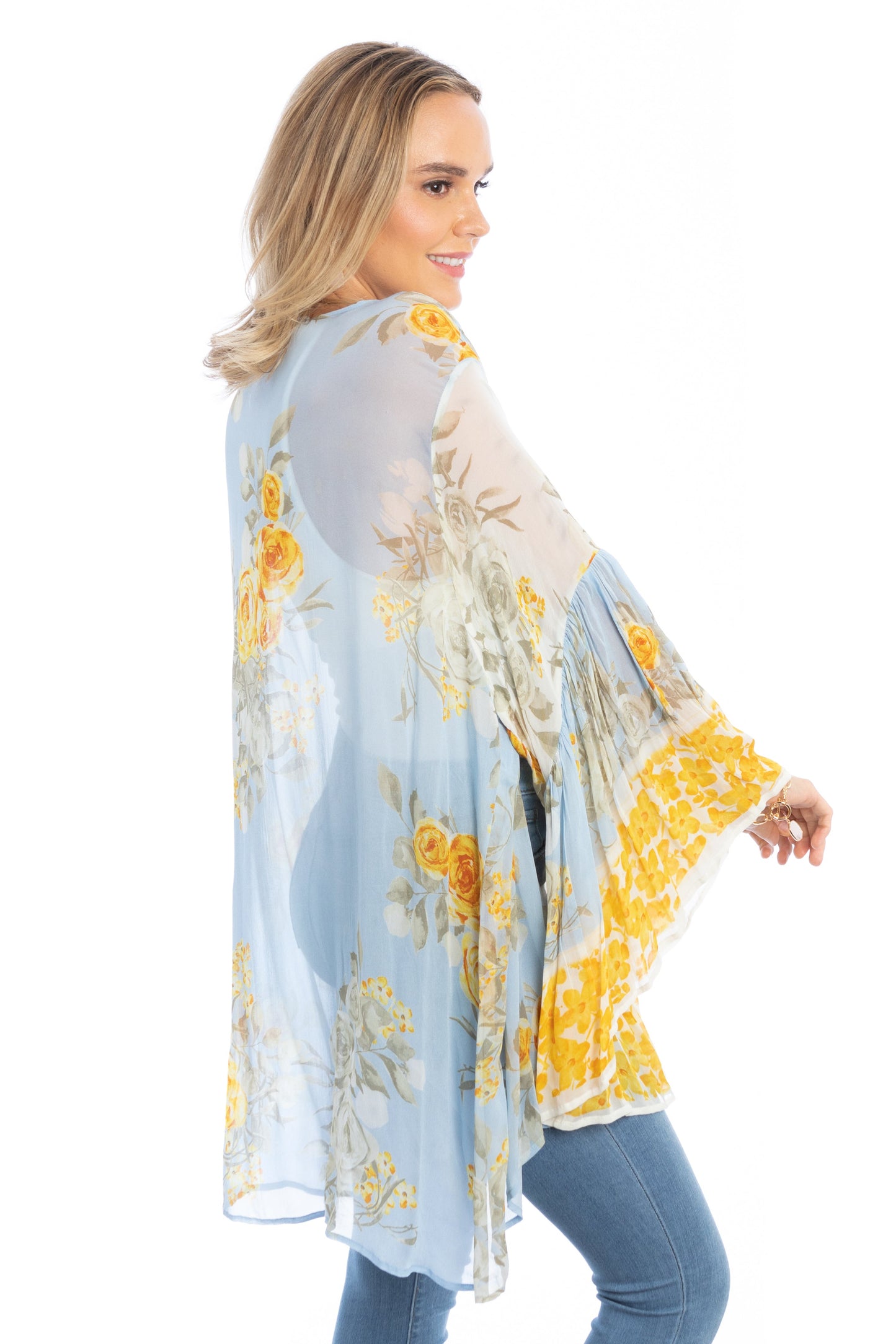 Mystical Garden Ruffle Sleeve Kimono