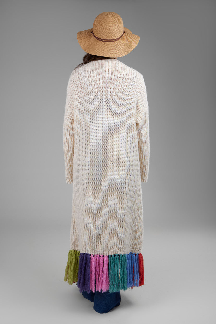 Rainbow Tassel Knit Kimono