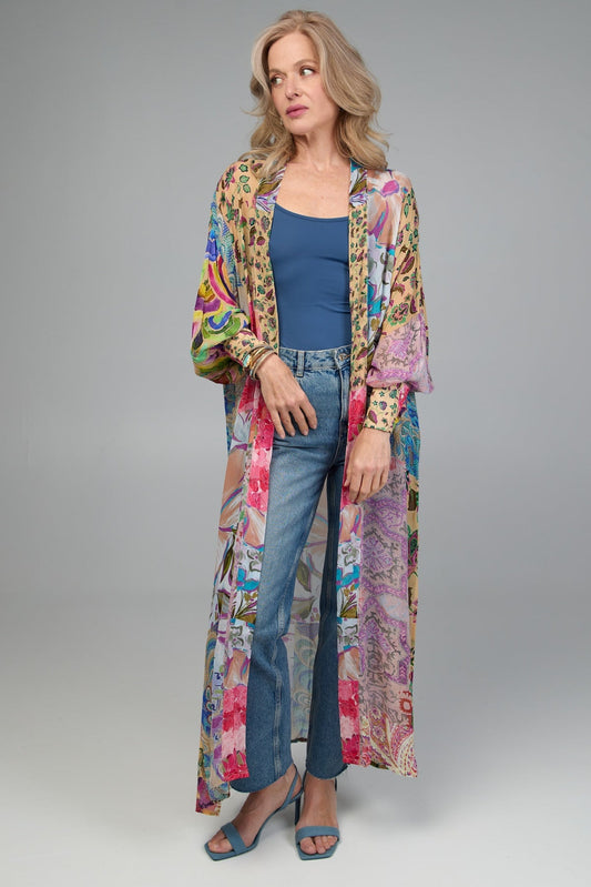 Floral Patch Long Kimono