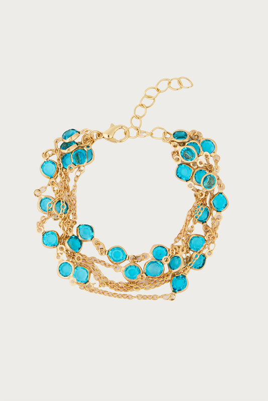 SAACHI Glass Multi‑Layer Bracelet – Adjustable Colorful Beaded Stack