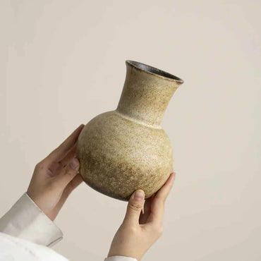 Japanese-Style Kiln-Changed Ceramic Vase – Retro Flower Arrangement Ornament