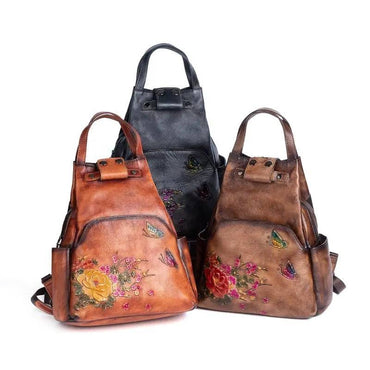 Rossie Viren Vintage Leather Backpack Women Gift For Her - Rosetta Creative Boutique