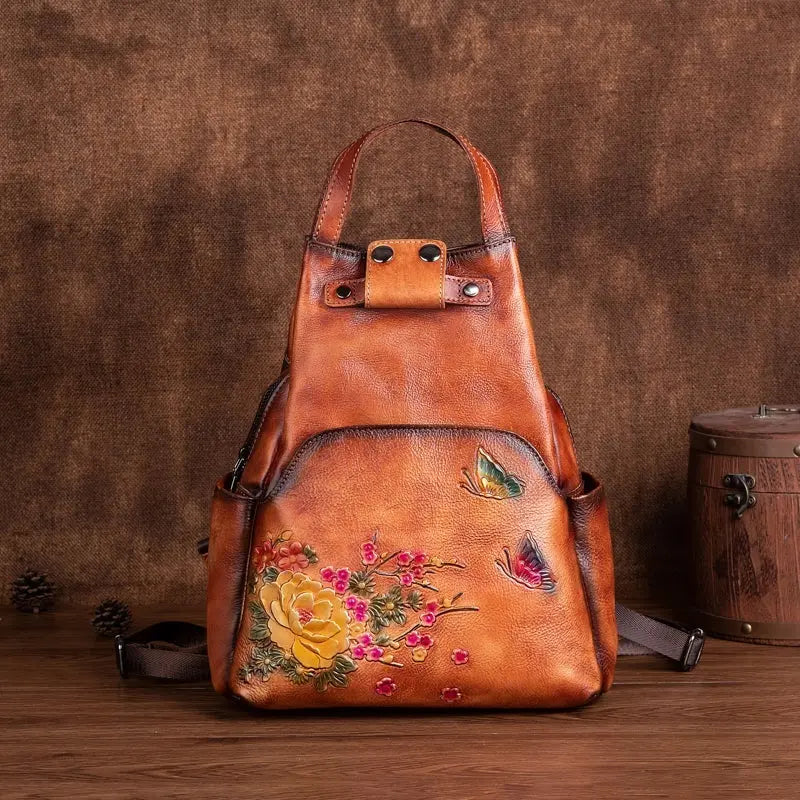 Rossie Viren Vintage Leather Backpack Women Gift For Her - Rosetta Creative Boutique