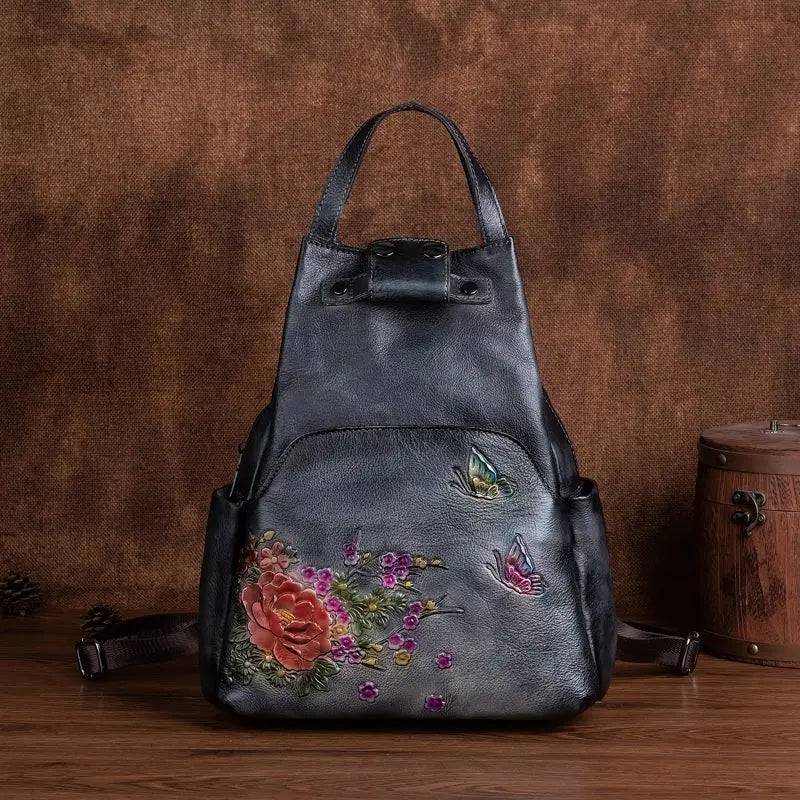 Rossie Viren Vintage Leather Backpack Women Gift For Her - Rosetta Creative Boutique