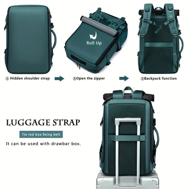Deep Blue 3 in 1 Travel Backpack Handbag Nylon Unisex - Rosetta Creative Boutique