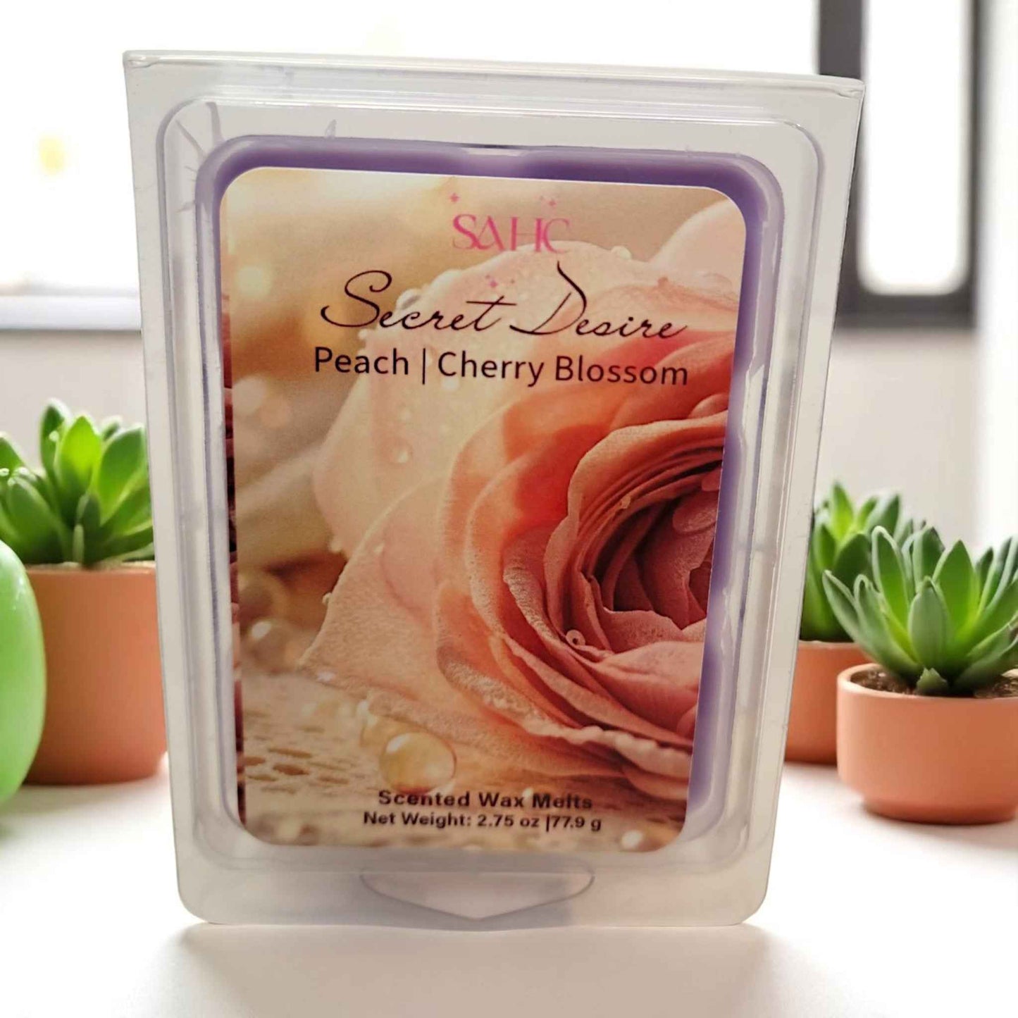Peach and Cherry Blossom Scented Wax Melts 6 Pack Gift