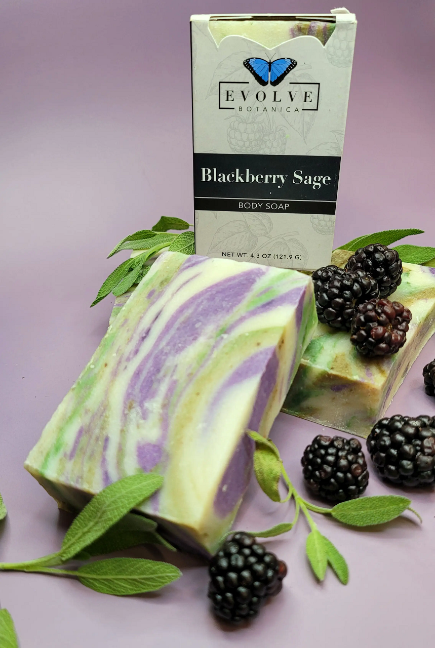 Evolve Botanica Blackberry Sage Natural Standard Soap - Rosetta Creative Boutique