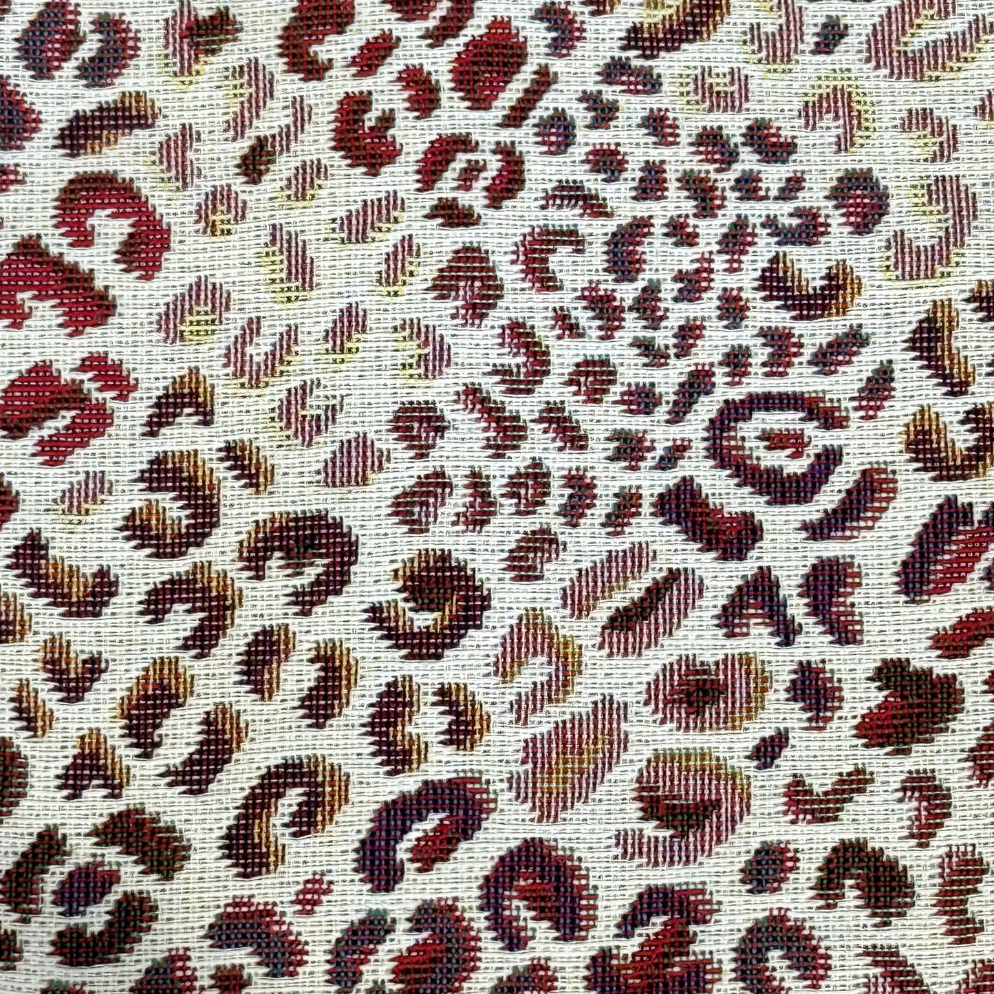 Leopard Jacquard Eyewear Case – Burgundy & Cream (Talco)