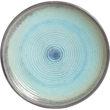 Outdoor Garden Blue Ceramic Birdbath with Multishade Glaze