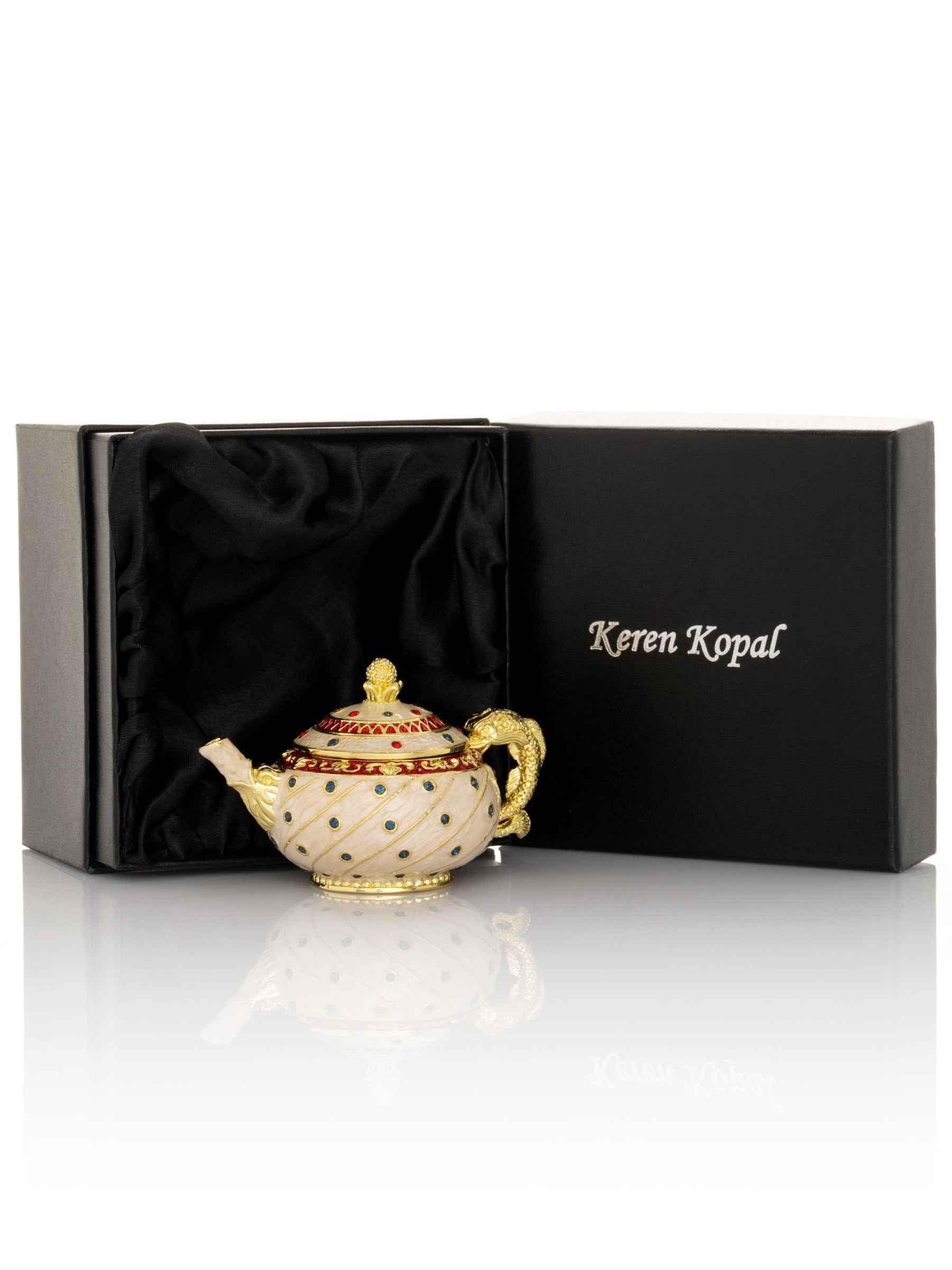 White with Colorful Dots Teapot