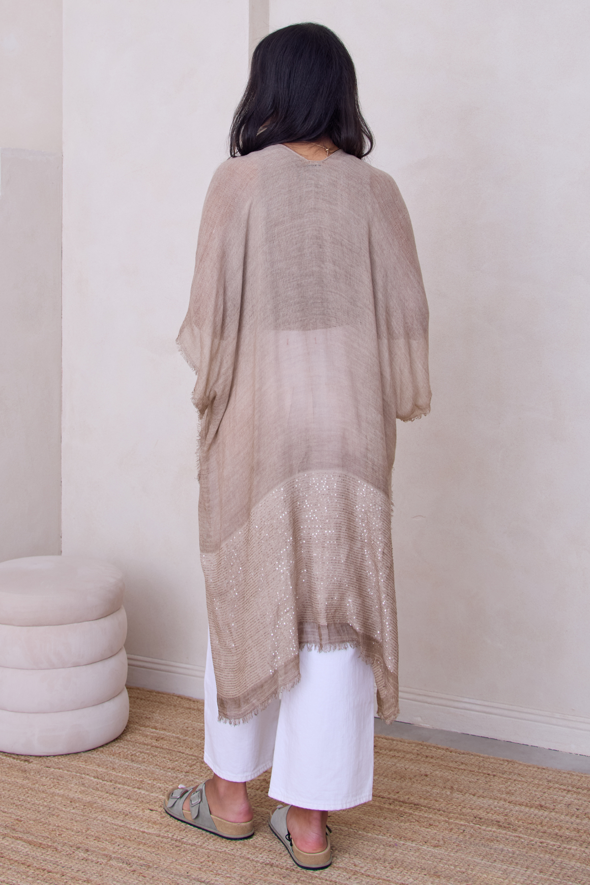 Fringed Sequin Kimono
