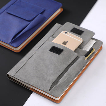 NNEDSZ Orange A5 PU Leather Notebook With Pockets Planner - Rosetta Creative Boutique