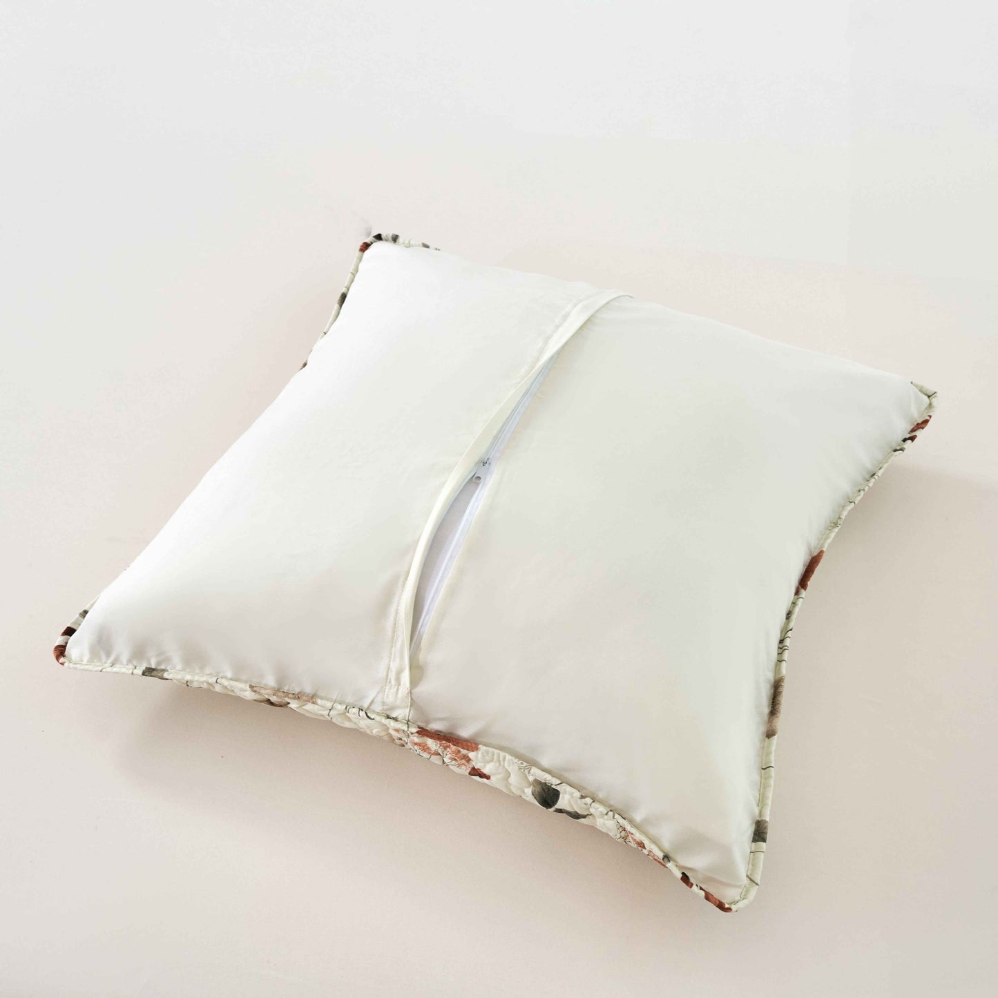 Enchanted Meadow Throw Pillow Euro Cover - Zippered Floral Design in Beige, Rose, and Soft Green, Premium Soft Microfiber, Euro Sham in 26x26 Inches (26" x 26" 1 Piece)