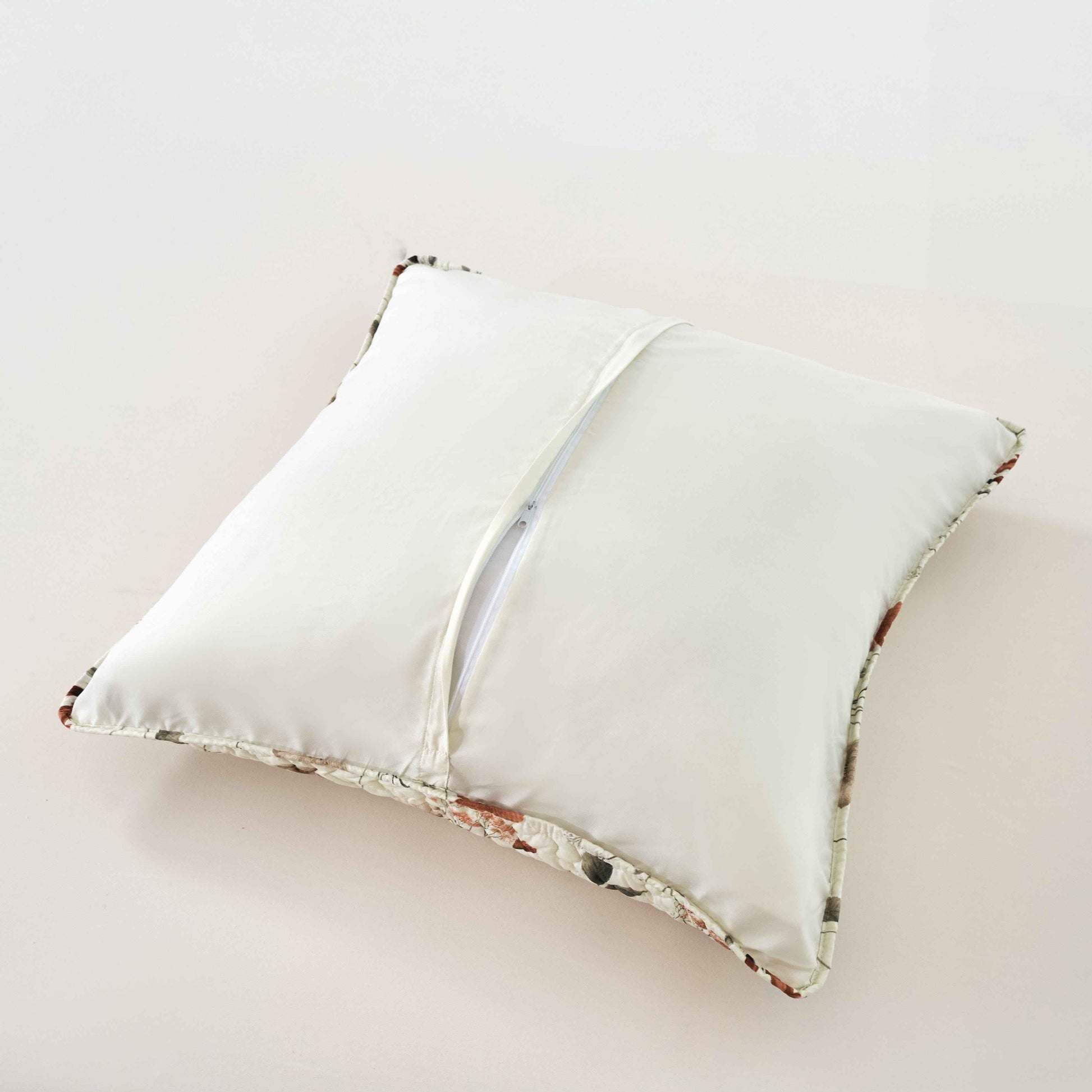 Enchanted Meadow Throw Pillow Euro Cover - Zippered Floral Design in Beige, Rose, and Soft Green, Premium Soft Microfiber, Euro Sham in 26x26 Inches (26" x 26" 1 Piece)