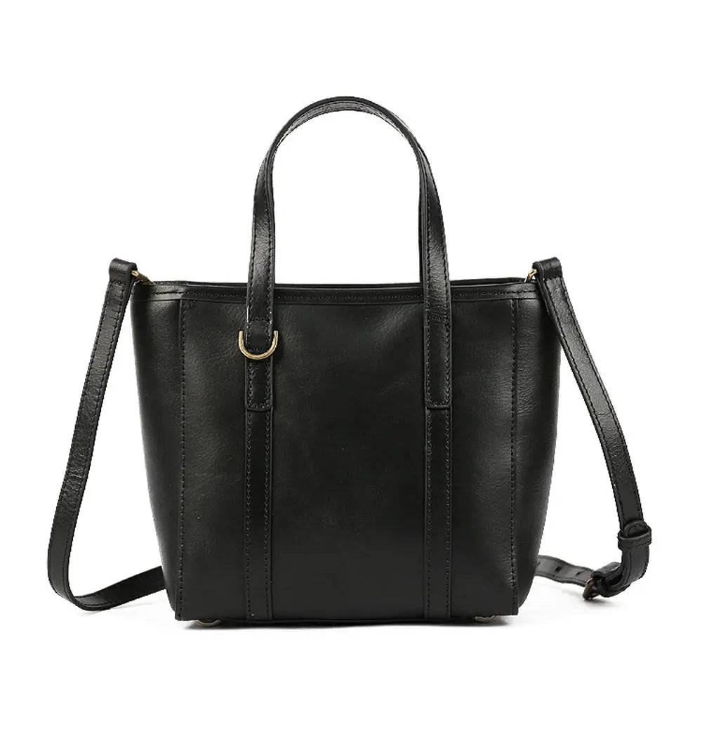 Vintage Leather Tote Bag with Gold Hardware for Antique Charm and Timeless Style - Rosetta Creative Boutique