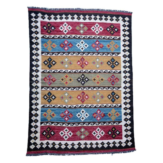 Vintage Handwoven Multicolor Kilim Rug