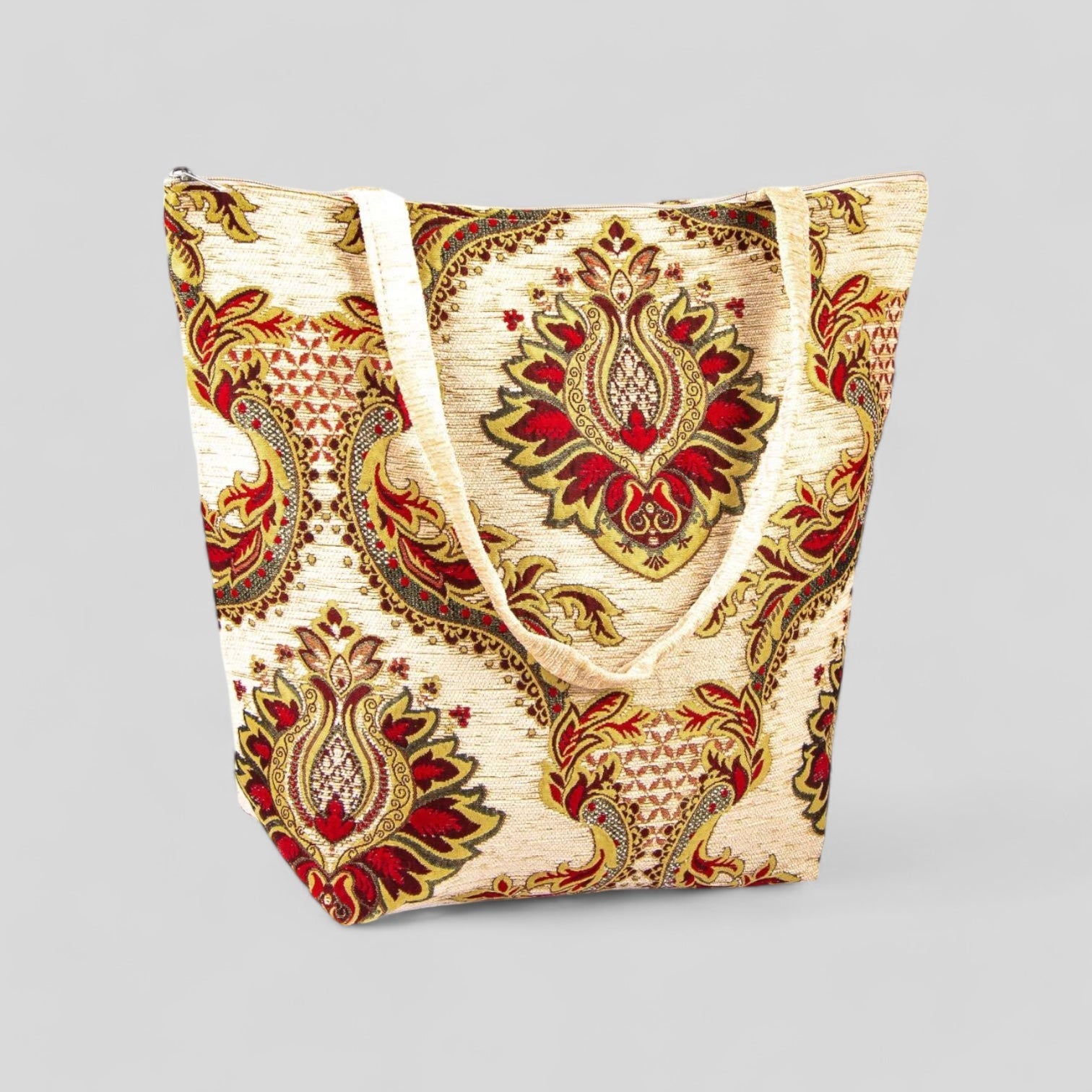 Authentic Kilim Purse Ottoman Design Turkish Handbag Cream - Rosetta Creative Boutique