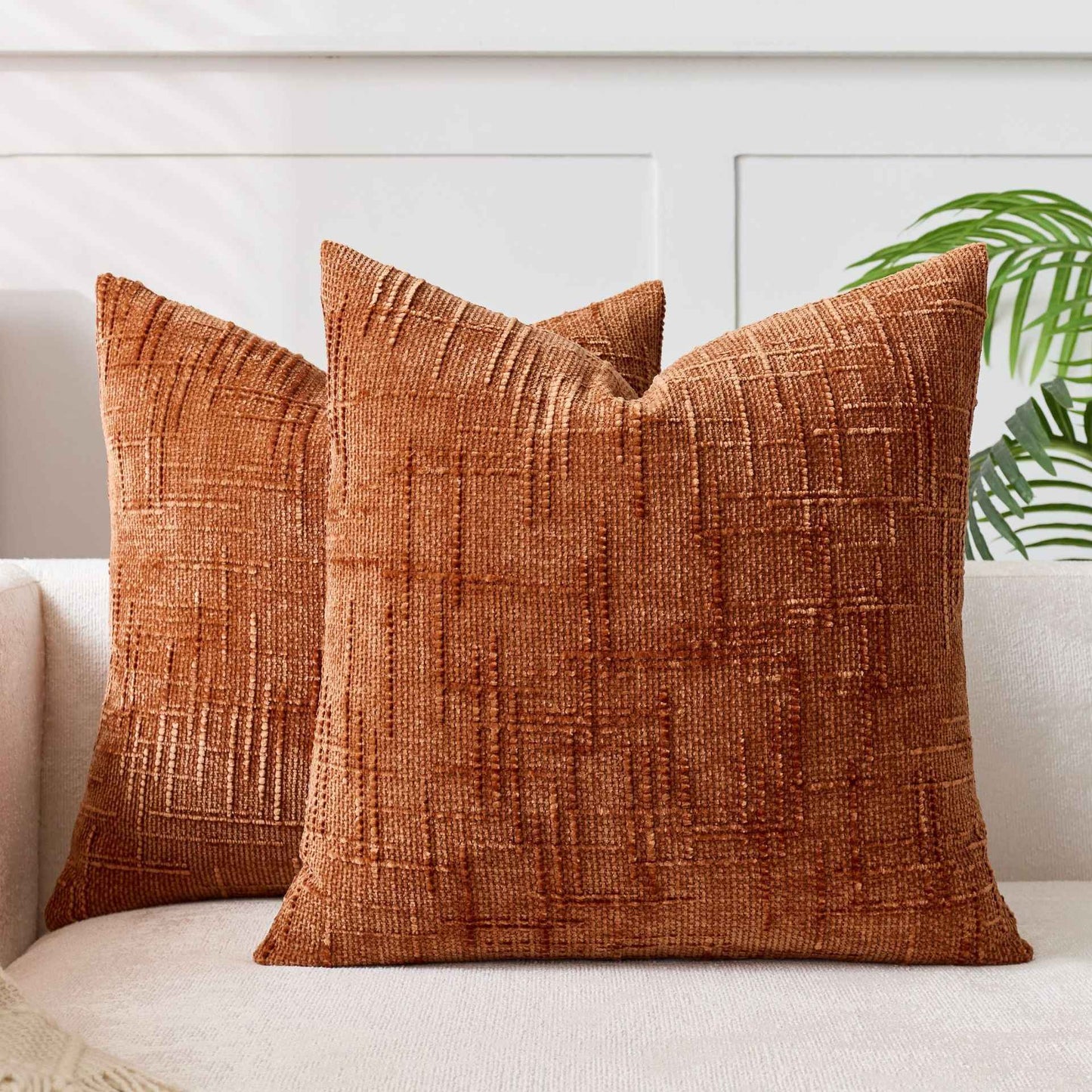 Chunky-spun Bamboo-textured Chenille Pillowcase
