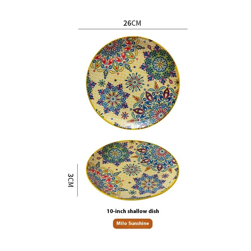 Artisan Ceramic Shallow Plate & Serving Platter (8" & 10") - Bohemian Collection