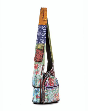 Kathmandu Patchwork Hobo Bag With Water Bottle Pockets - Rosetta Creative Boutique