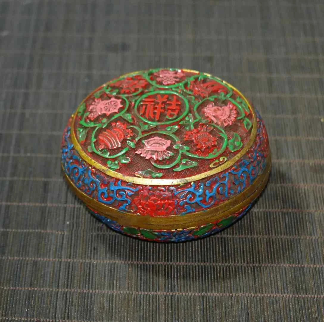 Handmade Painted Lacquerware Flower Box – Vintage-Inspired Chinese Storage