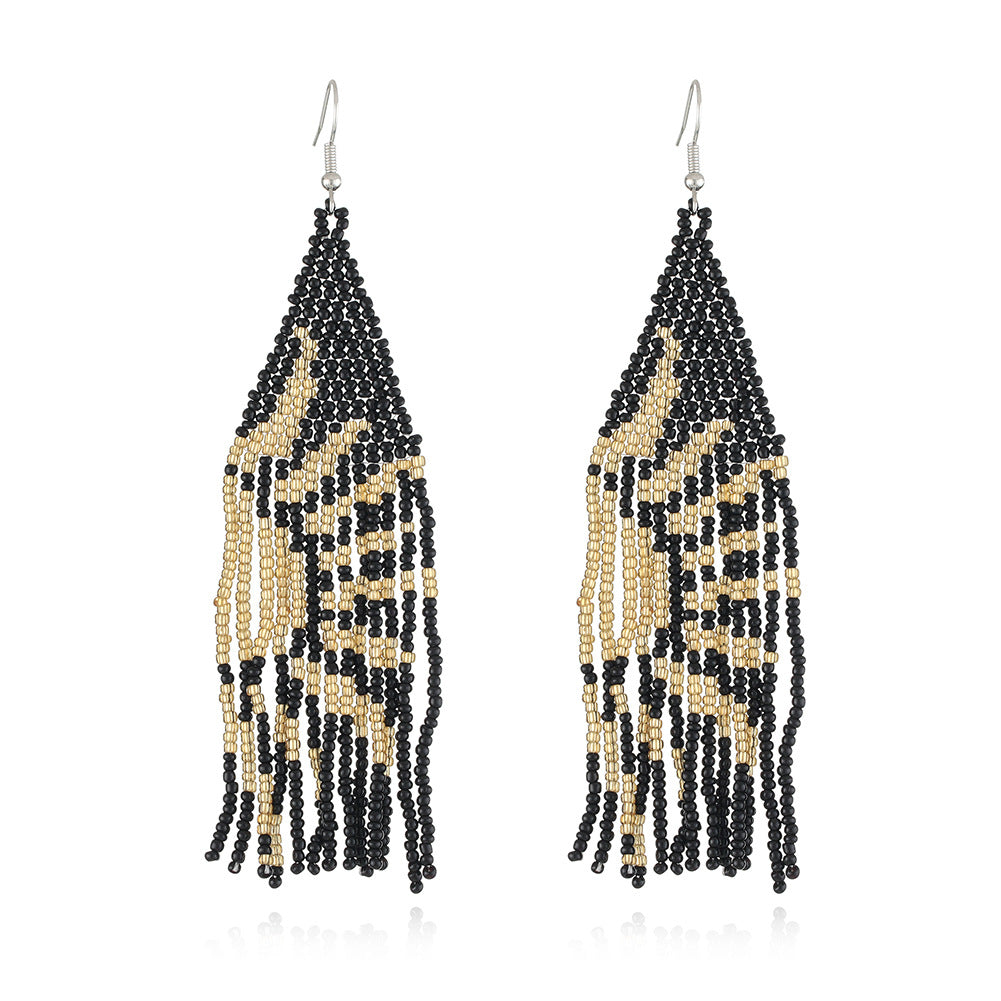 Bohemian Hand Woven Rice Bead Earrings