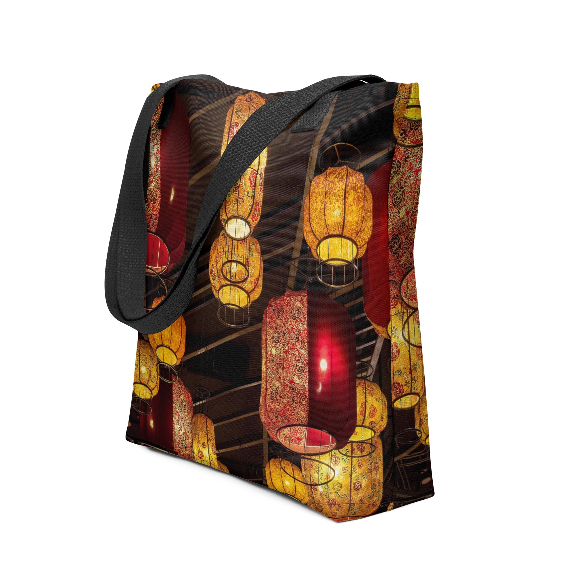 Beautiful Chinese Lanterns Tote Bag - 100% Polyester Design - Rosetta Creative Boutique