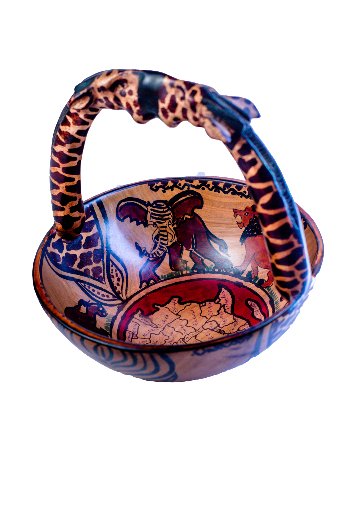 Animal Pattern Bowl with Giraffe Handle