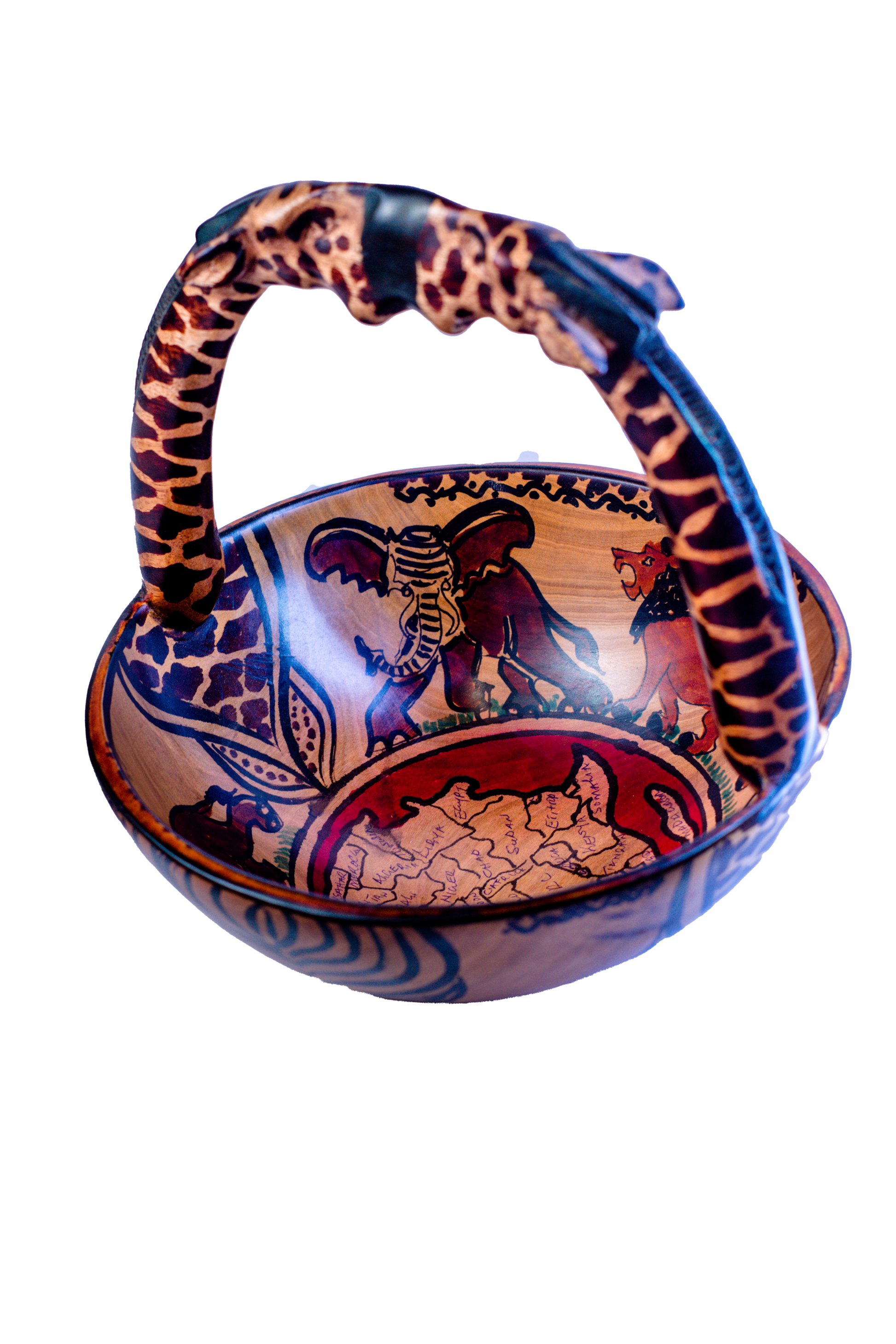 Animal Pattern Bowl with Giraffe Handle