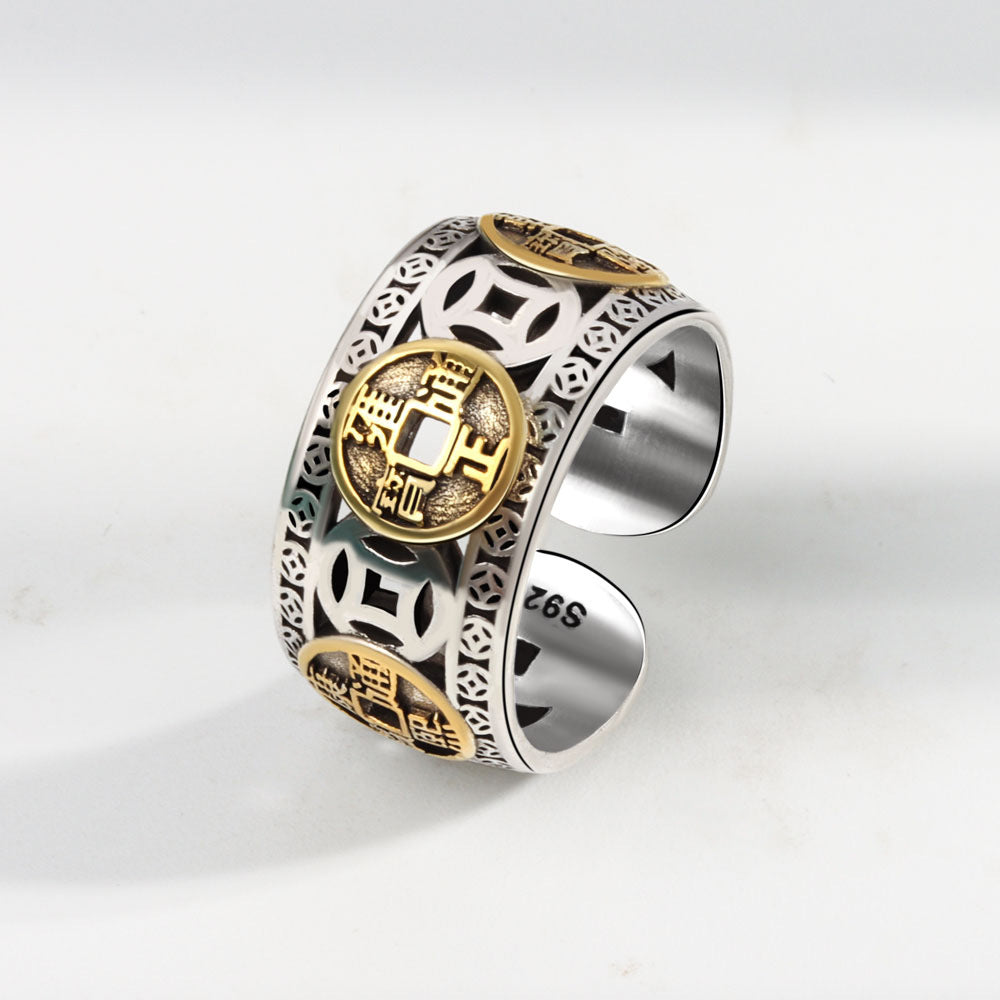 Unisex Vintage Wide Rings – Adjustable Fashion Band