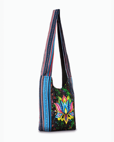 Kathmandu Collection Lotus Handmade Cotton Hobo Bag - Rosetta Creative Boutique
