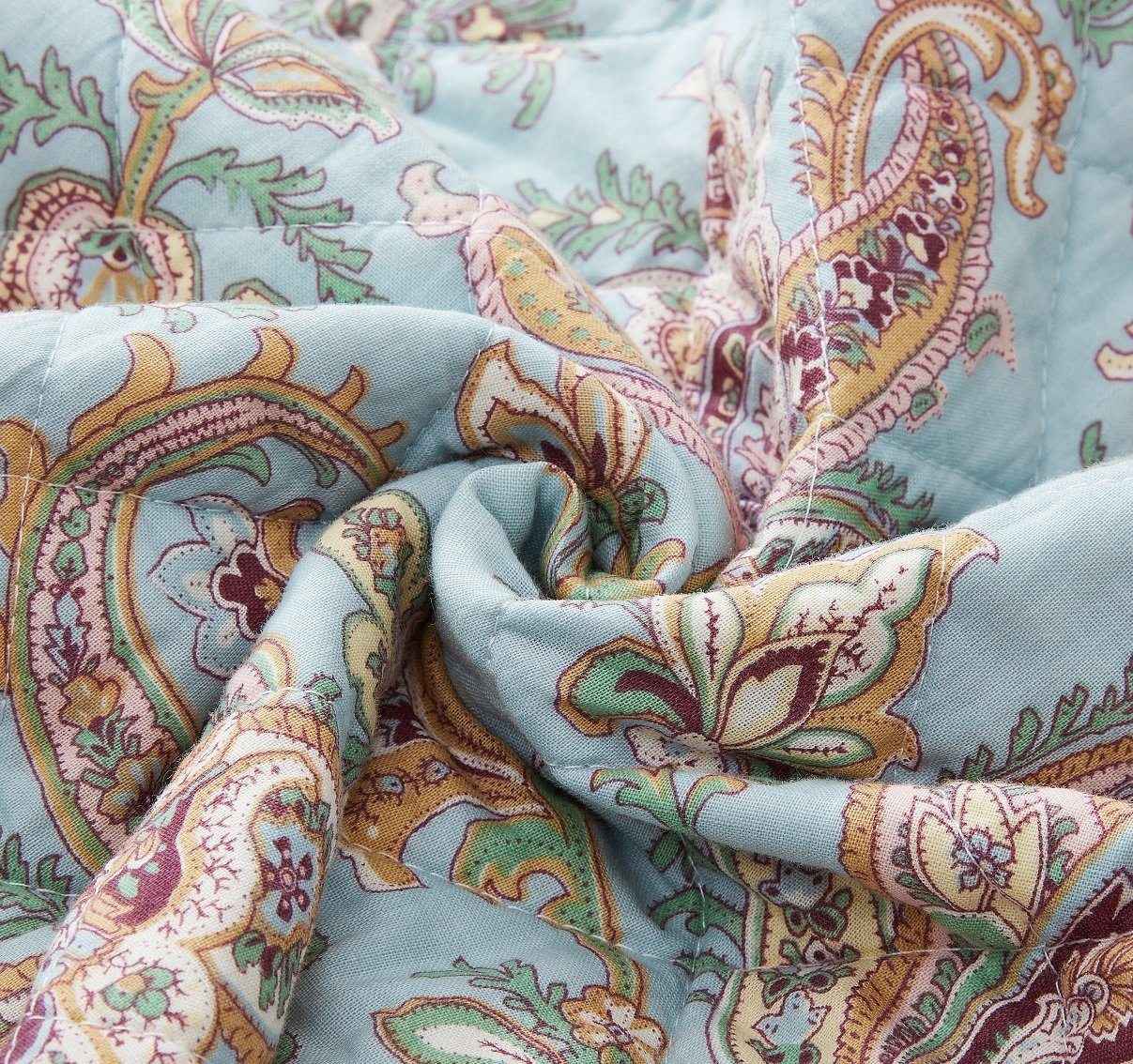 DaDa Bedding Bohemian Burgundy Red Velvet Trim Floral Paisley Patchwork Cotton Bedspreadd Set (JHW-868)