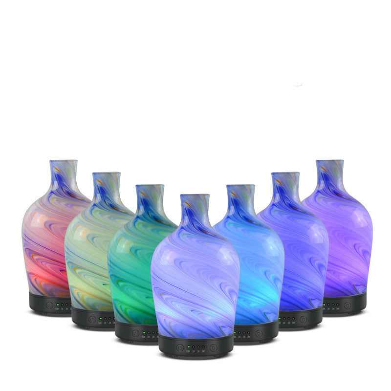 Glass Aroma Diffuser Ultrasonic Humidifier Vase Shape with Negative Ion Timer