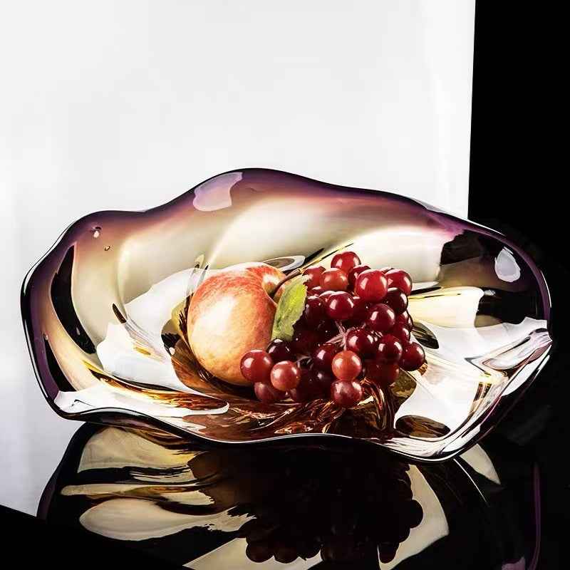 Handmade Fruit or Candy Plate With Beautiful Crystal Glass