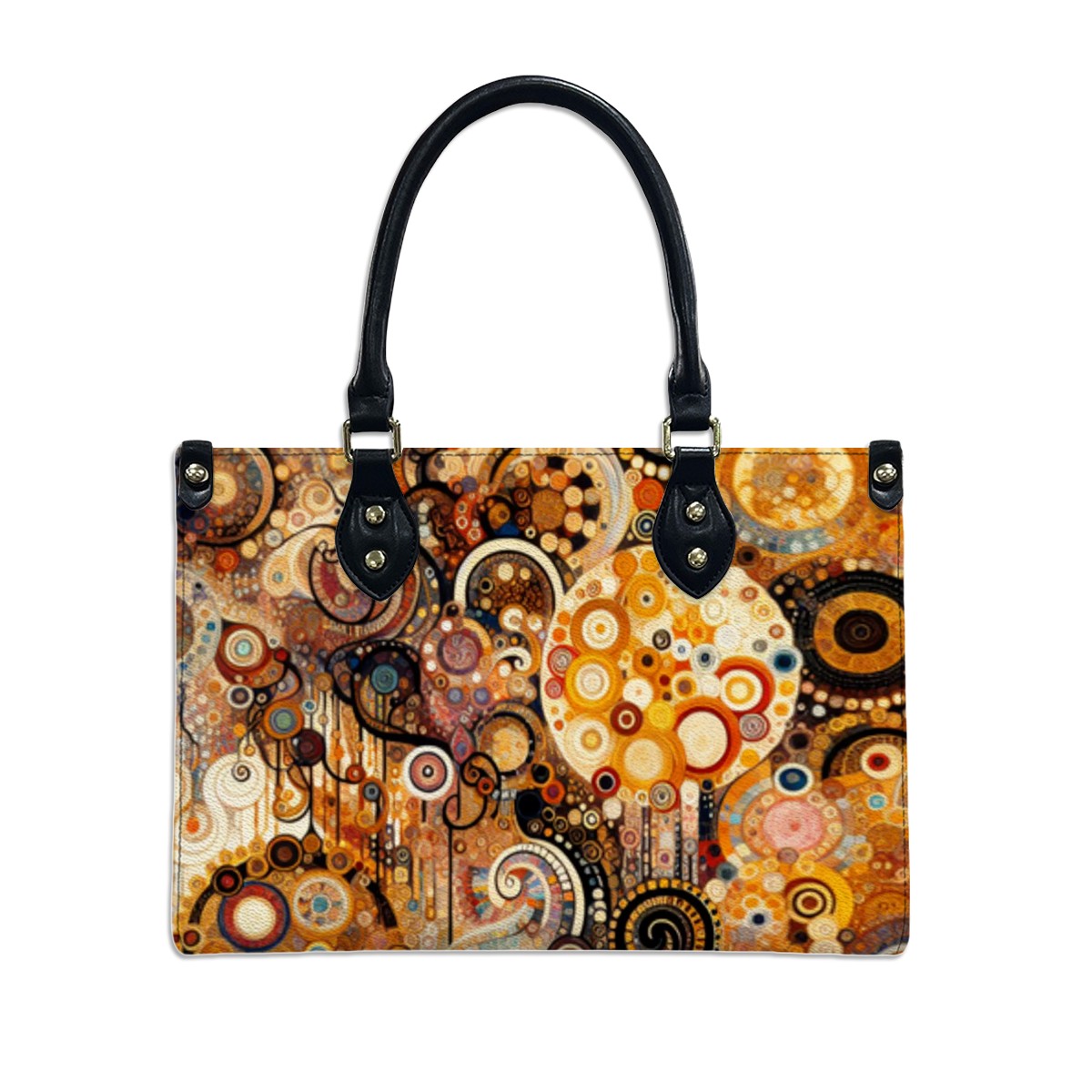 Klimt Style Abstract Tote Bag for Women - Art Print PU Bag - Rosetta Creative Boutique