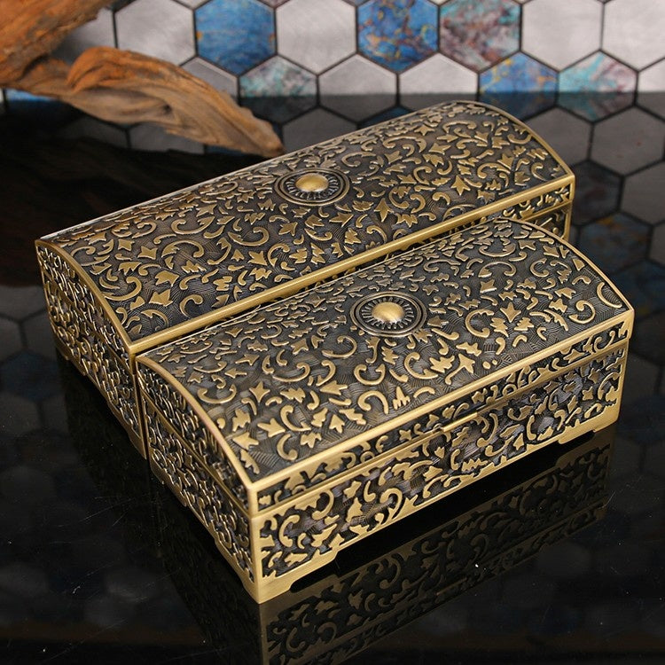 Green Antique Style Zinc Alloy Jewelry Box Vintage Storage
