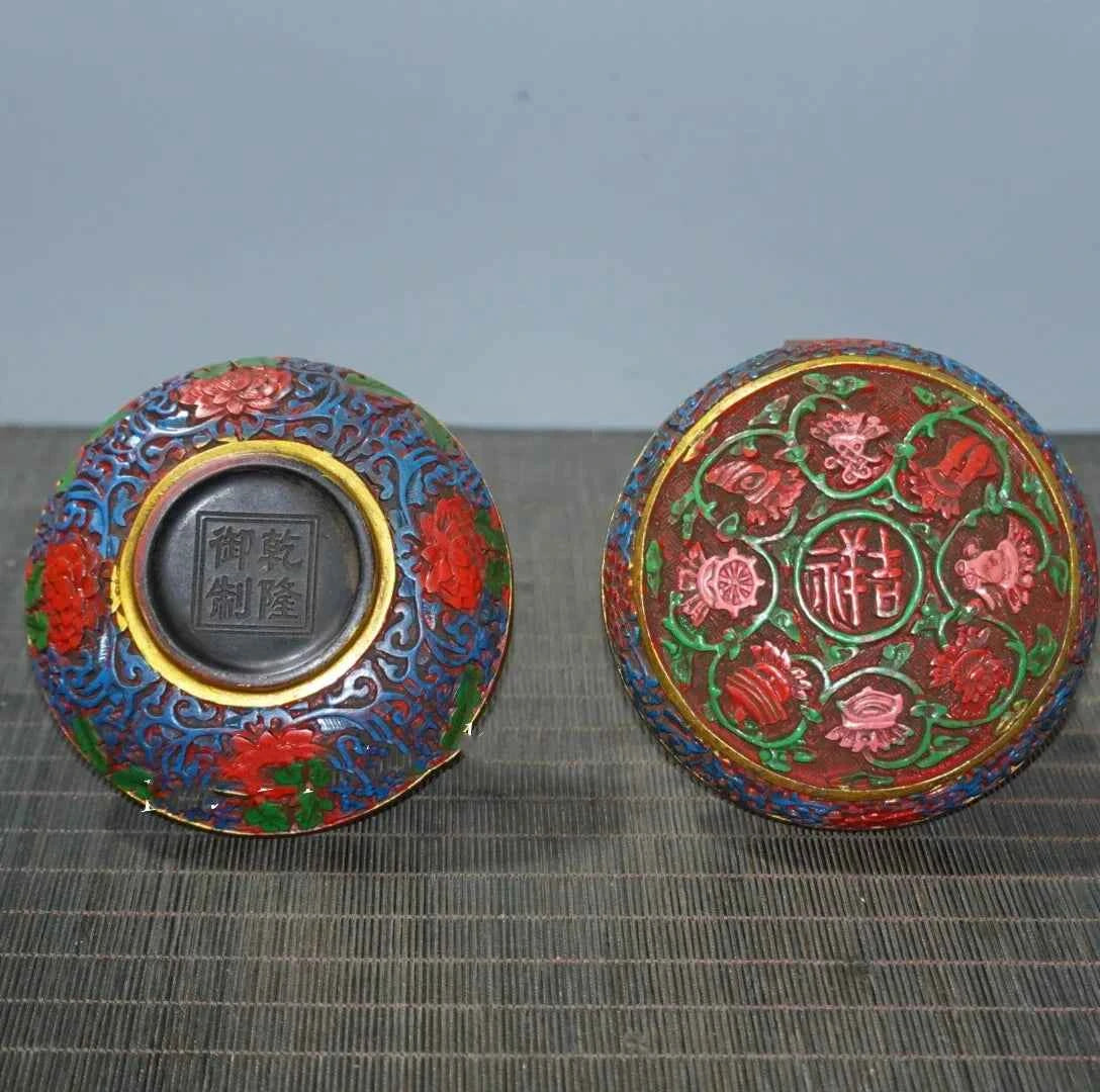 Handmade Painted Lacquerware Flower Box – Vintage-Inspired Chinese Storage