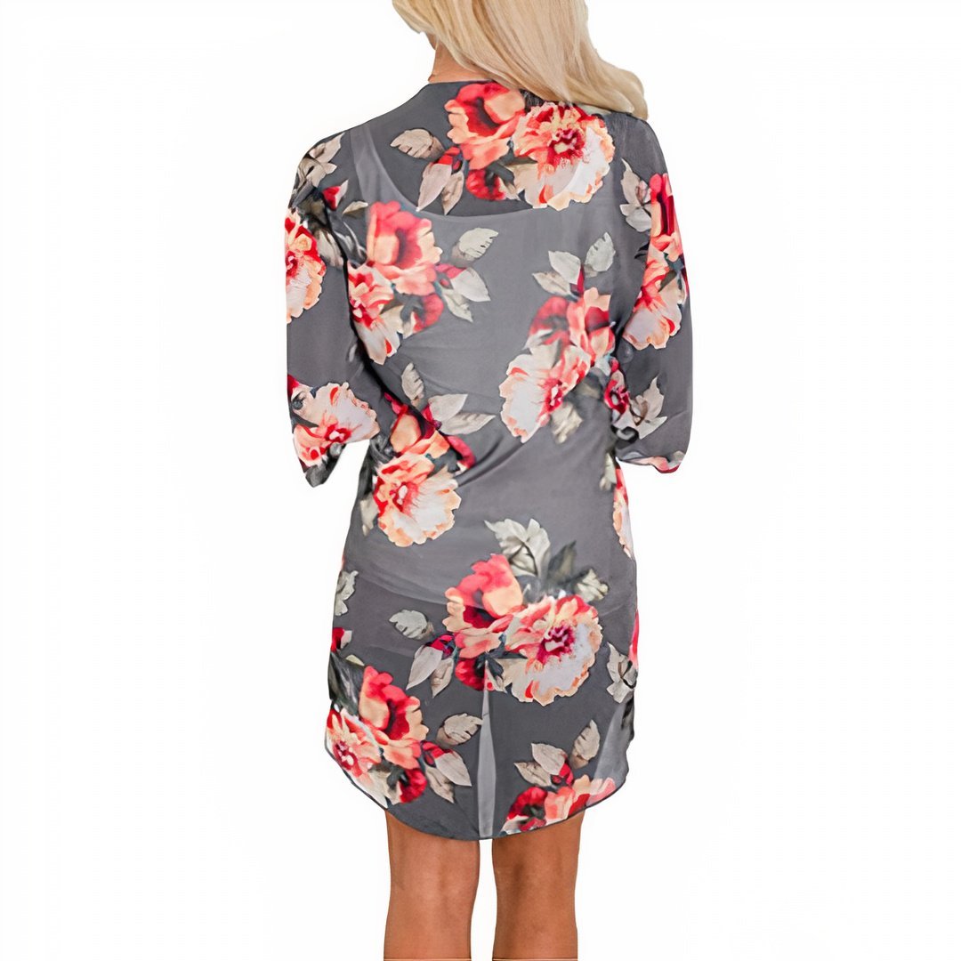 Sunshine Kimono Open Front Floral Print Lightweight - Rosetta Creative Boutique