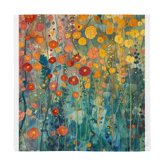 Beautiful Vibrant Cloth Napkin Set 4 Pack Floral Design - Rosetta Creative Boutique