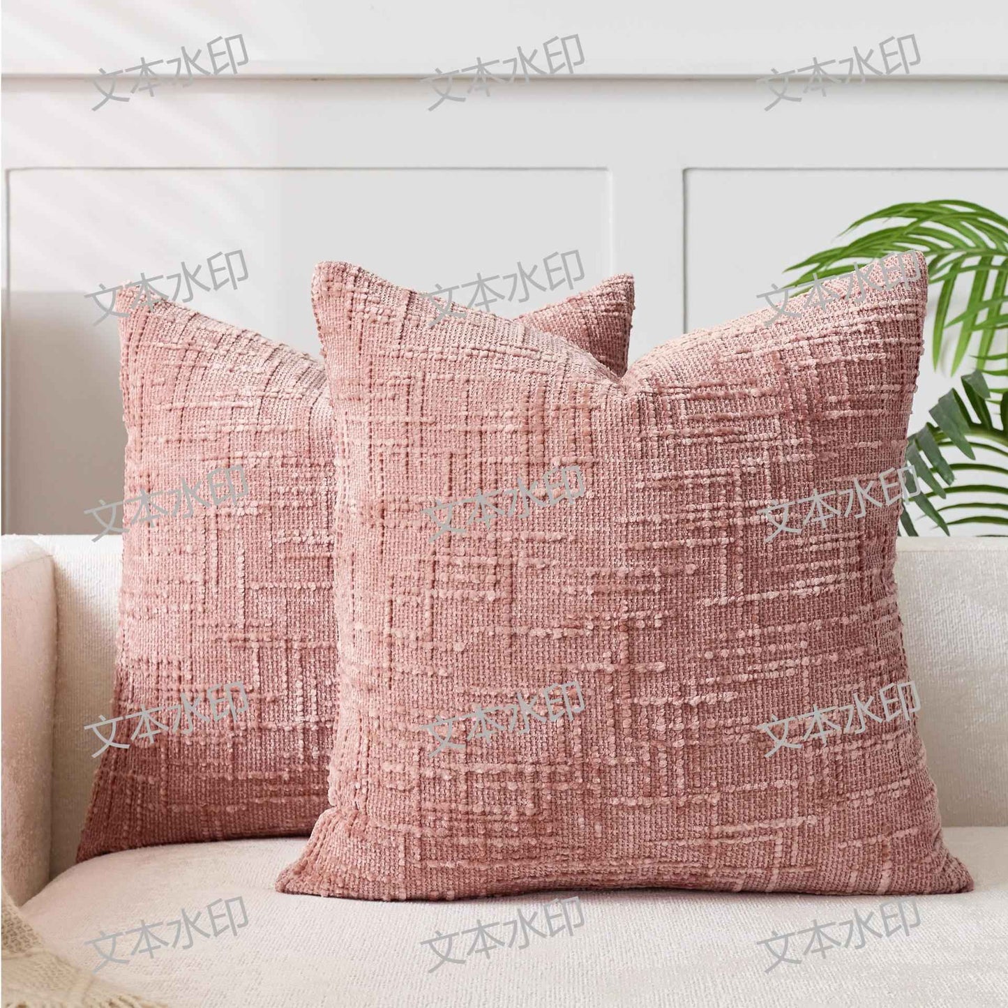 Chunky-spun Bamboo-textured Chenille Pillowcase