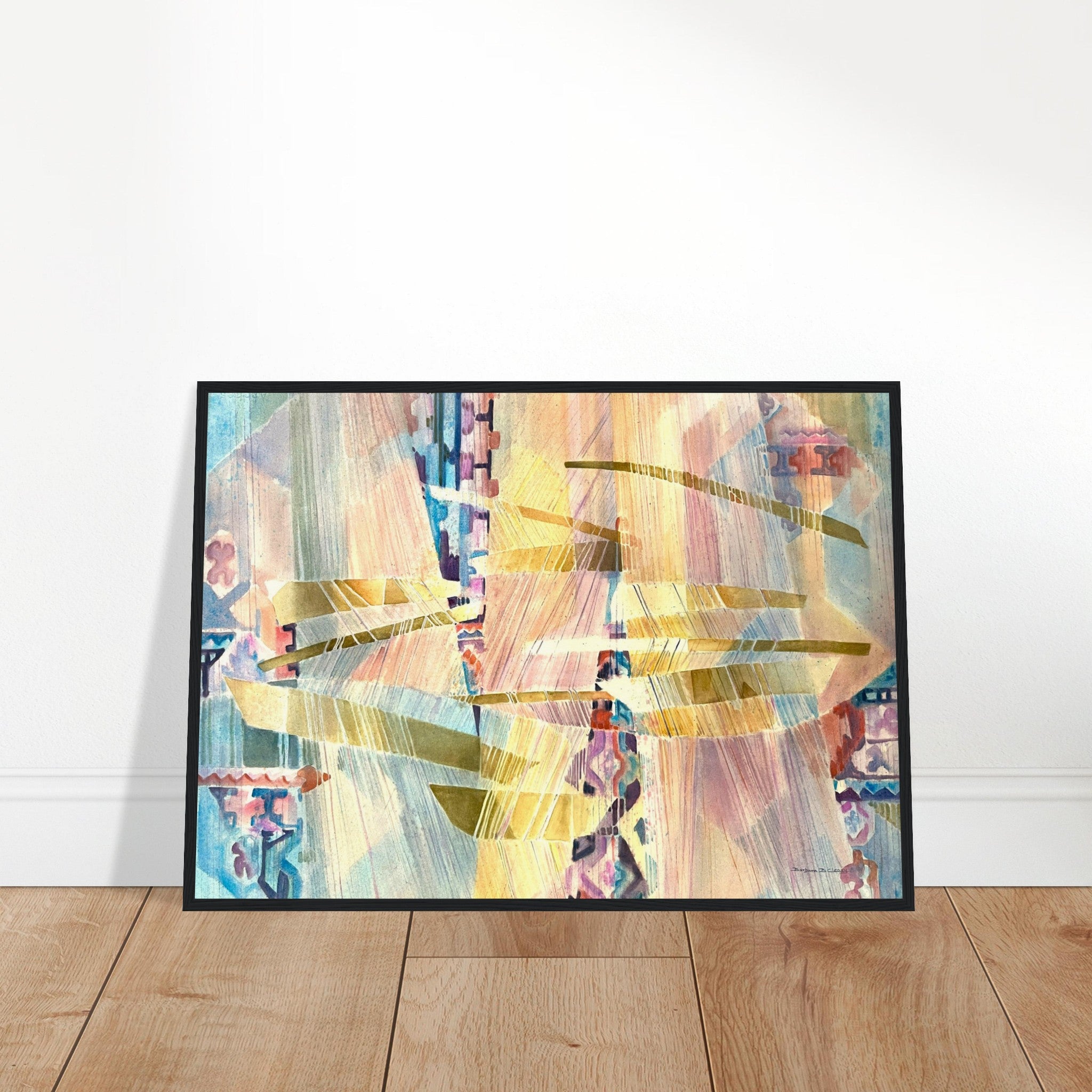 "Loom Series" Abstract | 20x28 inch Wooden Framed Art Print | Original Artwork by American Artist Barbara Cleary - Rosetta Creative Boutique