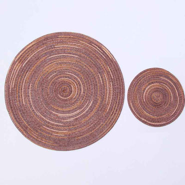 Cotton Woven Hot Pad Table Mat In Yellow Brown Red Gray Solid Color Kitchen