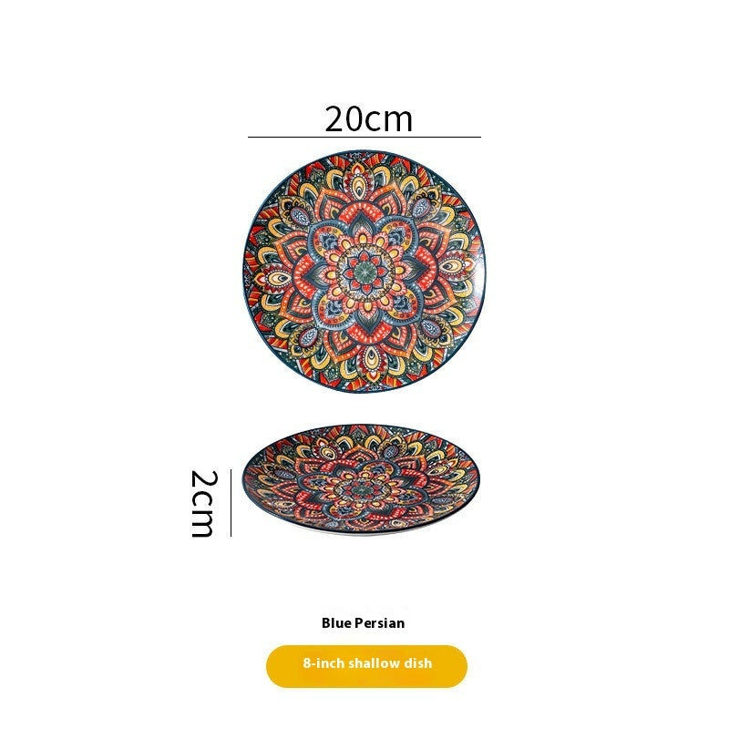 Artisan Ceramic Shallow Plate & Serving Platter (8" & 10") - Bohemian Collection