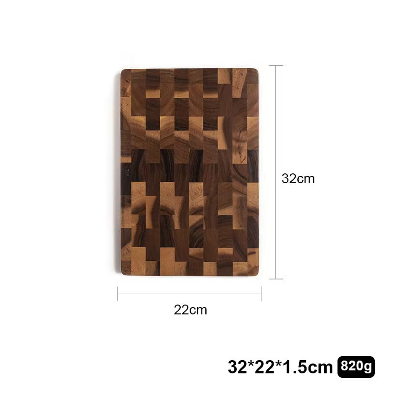 Acacia Wood Chessboard Cutting Board – Solid Grid Pattern