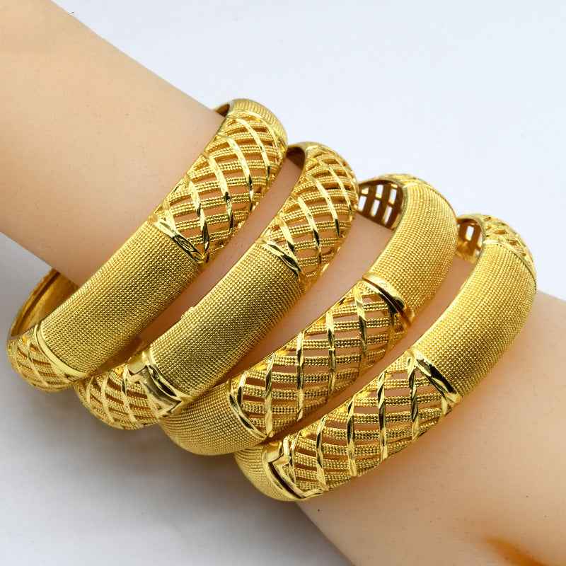 24K Gold Plated Women's Sand Gold Bracelet from India