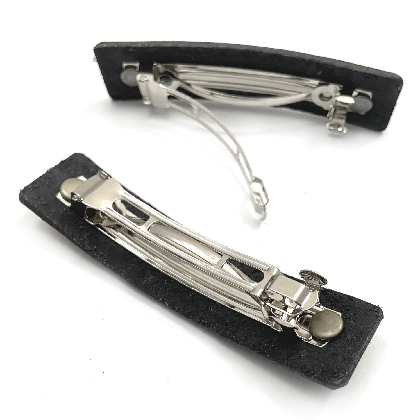 Green Dragon Scales Leather Hair Barrette With Lace Texture - Rosetta Creative Boutique