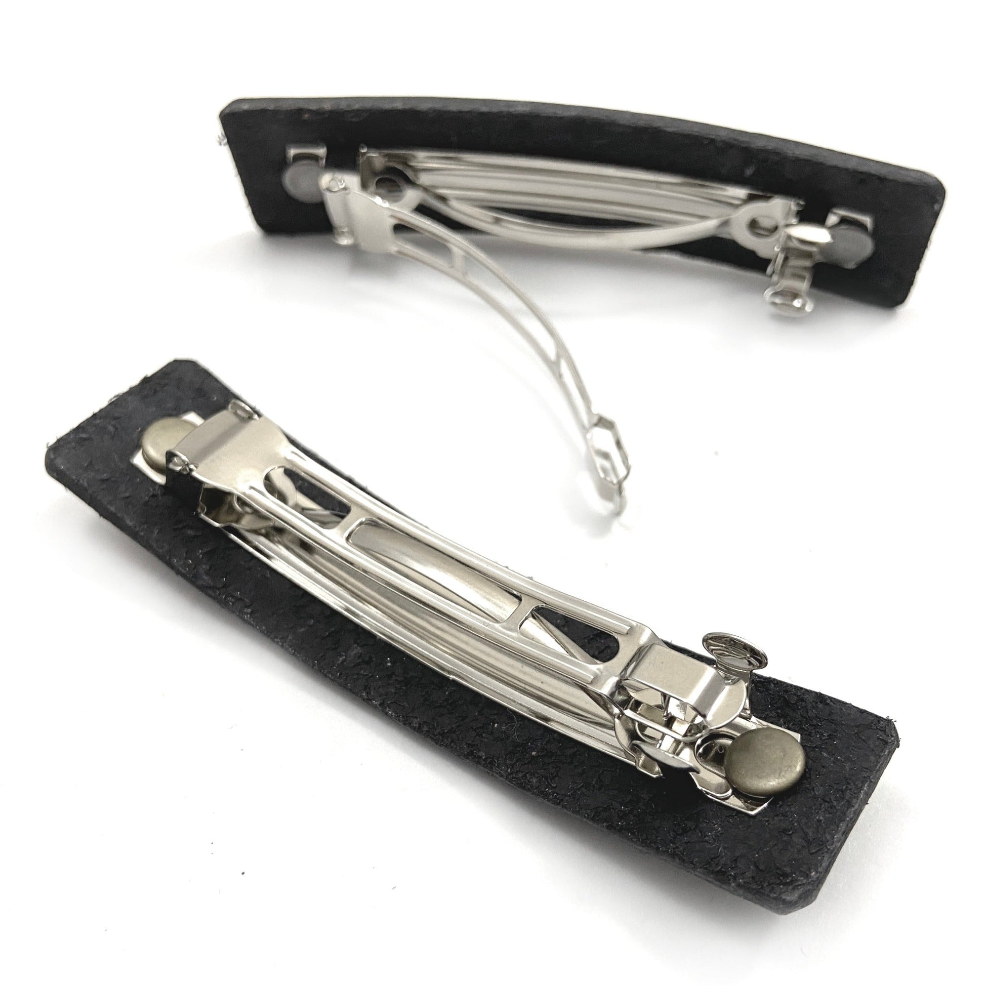 Green Dragon Scales Leather Hair Barrette With Lace Texture - Rosetta Creative Boutique